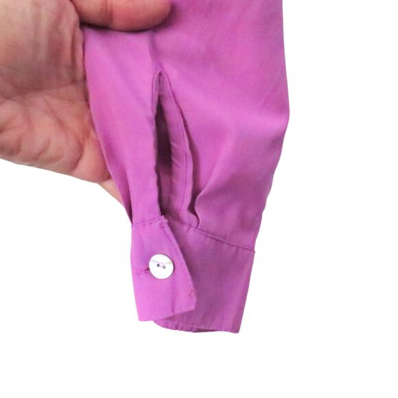 Dress Barn Mauve Button Down Shirt with Collar Sz S, Long Cuffed Sleeves - Picture 5 of 7